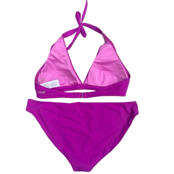 CASALL 2PC Bikini Set Size 10 Fully Lined Flattering Magenta Pink Purple Swim - Picture 3 of 12
